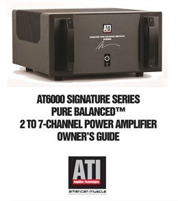 ATI audio power amplifier user manual